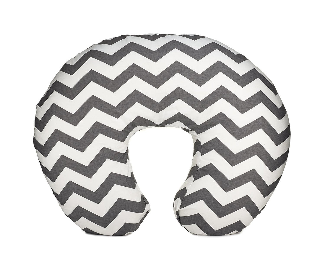 Premium Nursing Pillow Cover | Slipcover for Breastfeeding Pillows | Fits Boppy Pillows | Chevron Patterned (Gray)