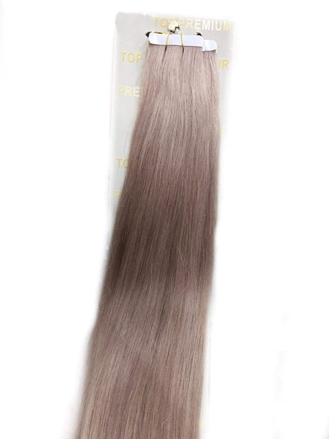 ECIF Gray Human Hair Tape Extensions 20Pcs Sticker - 24Inch