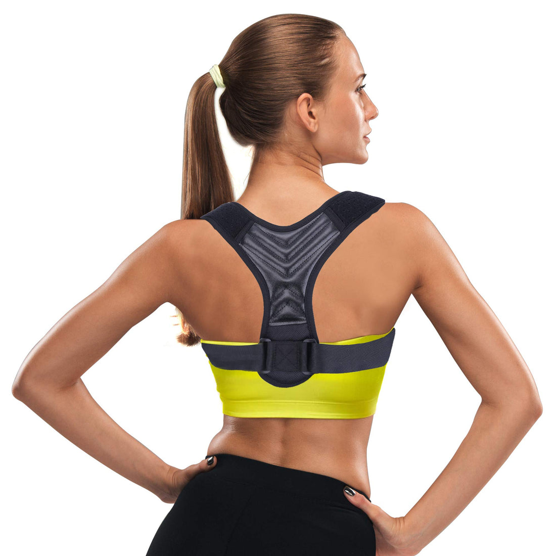 MusiBady Posture Corrector for Women and Men, Upper Back Brace for Posture Support, Adjustable Back Straightener,Providing Pain Relief from Neck, Back & Shoulder (L)
