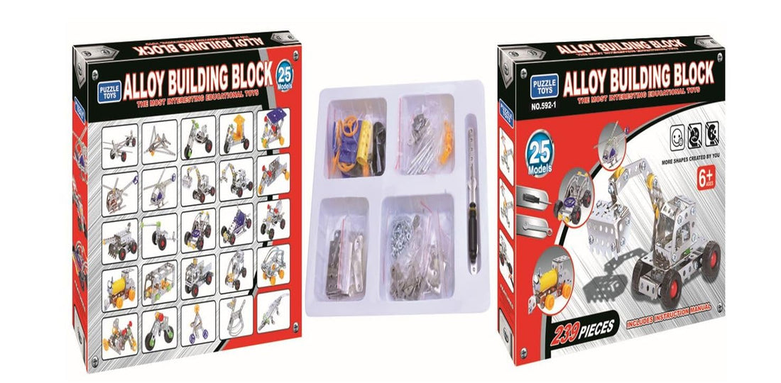 Awlad Farghaly 592-1 Metal Meccano 25 Models Toy 239-Piece Set