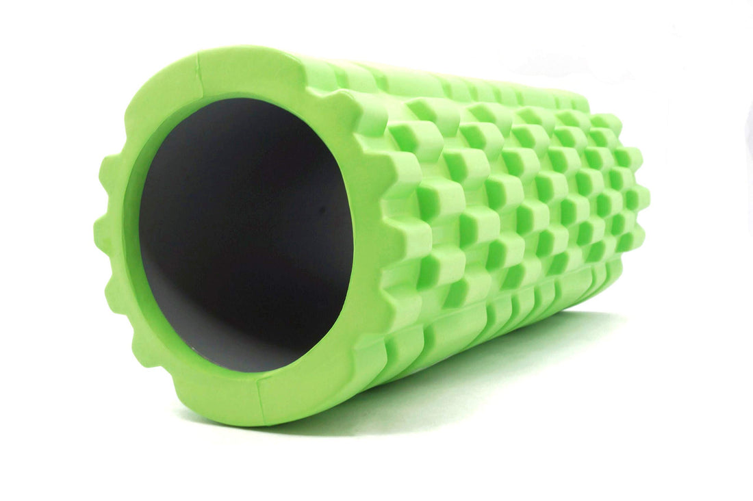 DE JURE FITNESS Imported EVA High Performance Light Weight Yet Rugged Green Foam Roller 1 13Inch