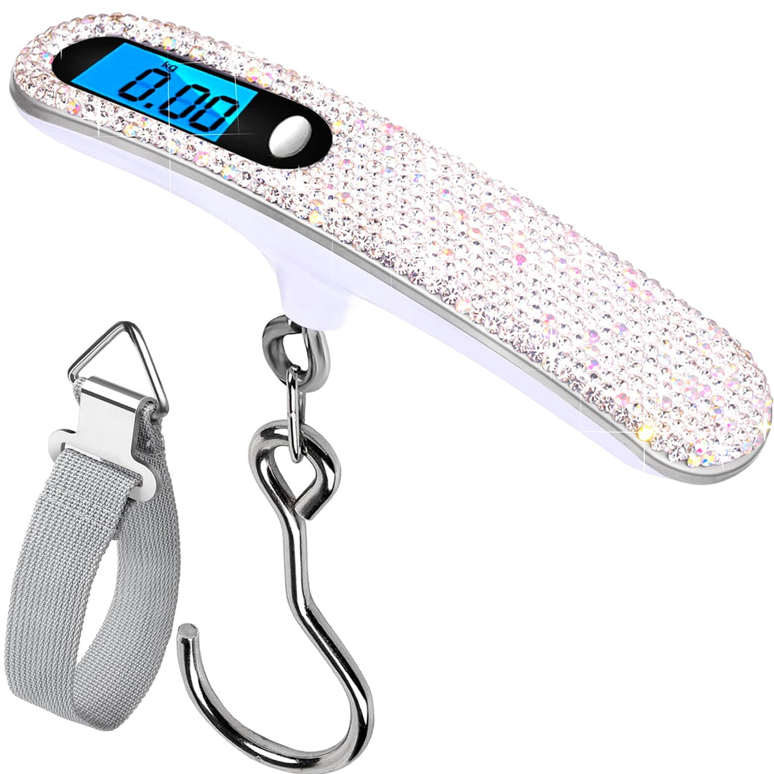 Digital Luggage Travel Scale with Overweight Warning Function, 110 Pounds, Battery Included Portable Handheld Electronic Weighing Luggage Scale
