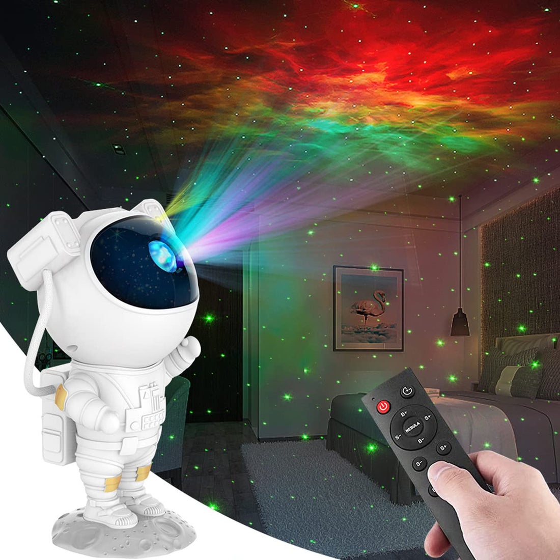 Lochimu Astronaut Light Projector Star Projector Galaxy Night Light with Nebula Timer and Remote Control Reusable STARRY Sky Projector Lamp Creative Ceiling Projector for Kids Adults Room Decor