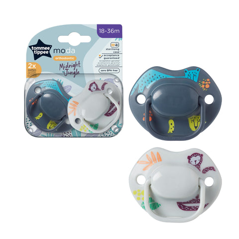 Tommee Tippee Moda Soother, Pack Of 2, Assorted Modelcolor, Tommee Tippee Moda Soother, 18 36 M, 433436, 2 Count Pack Of 1