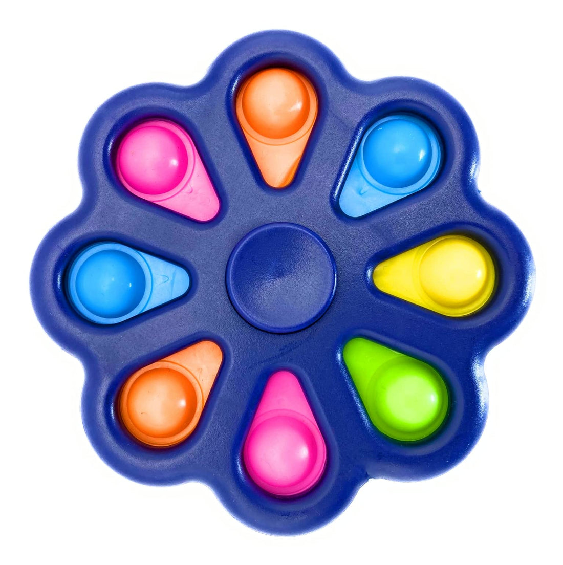Simple Dimple Pop It Spinner Spinner Spinner with Finger Patch - Dark Blue