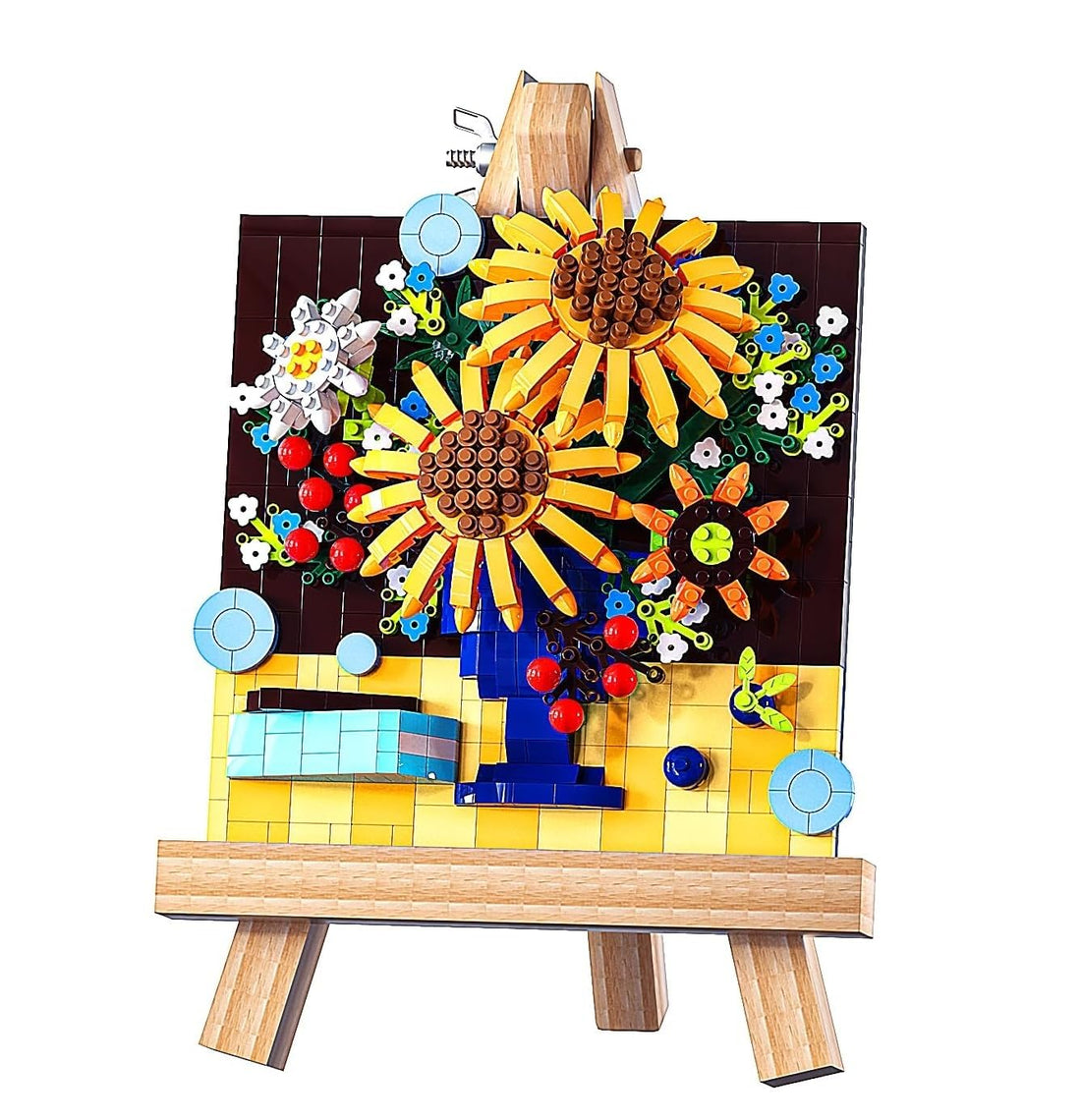 TOYS LAND Mini Building Blocks 790 PCS of Creative Flower Toy Building Set, 3D Art Artificial Flowers Building Blocks Kit for Home Decor, Ideal Gift for Birthday Adult Kids Boys Girls 8+ (Sunflower)