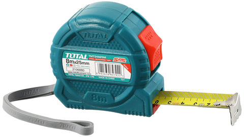 Total tmt34825m steel measuring tape with high performance - teal white