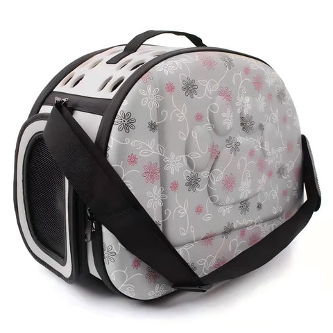 Nyganmelloz Foldable Pet Dog Cat Carrier Cage Collapsible Travel Kennel - Portable Pet Carrier Outdoor Shoulder Bag for Puppy Dog Cat Small Medium Large Animal (M, Grey)