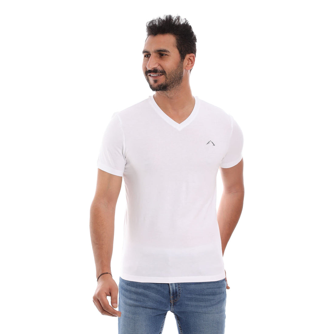 Cleocotton Mens V-Neck Logo, sngl pk Classic (pack of 1)