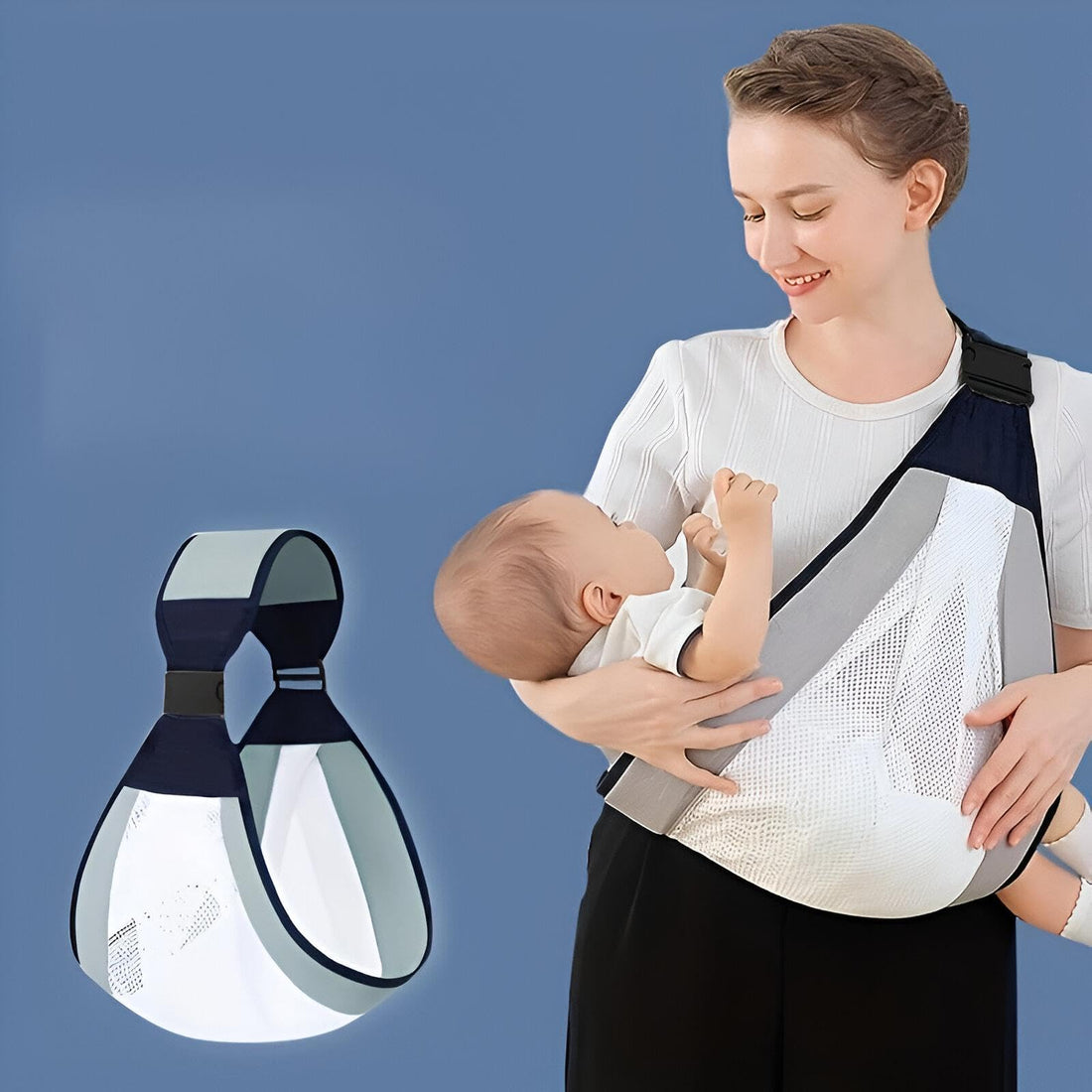 Infant Sling - Ergonomic Cotton Baby Carrier with Breathable Mesh Fabric, Lightweight and Effort-Saving for Parents