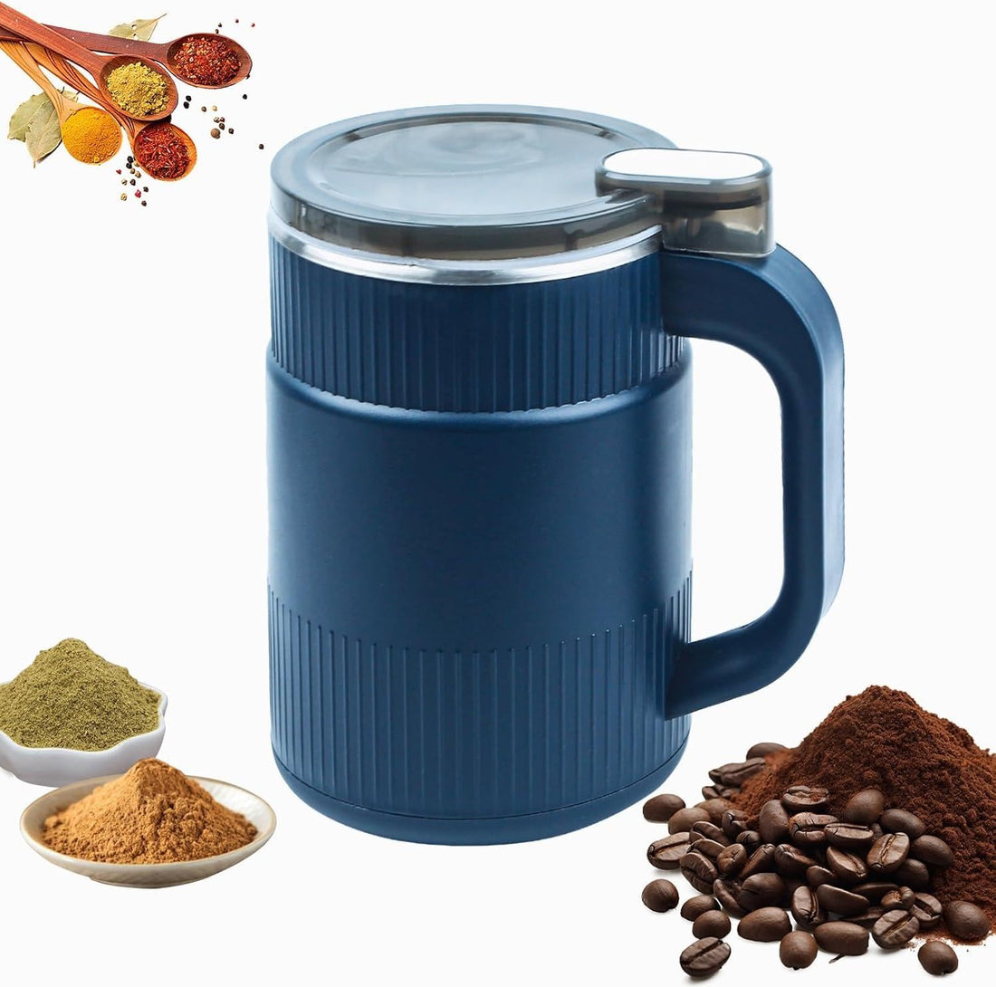 Herb Chopper - Multifunction Stainless Steel Electric Powder Grinding Machine for Fine Spice, Small Household Smash Device for Grains Condiments Coffee, Blue Color Compact and Powerful KitchenHelper T