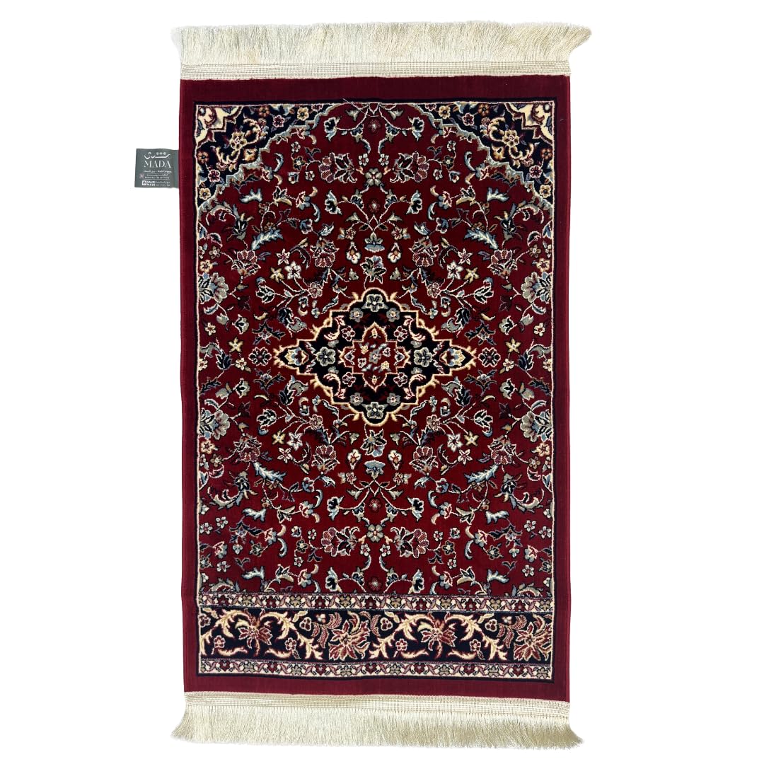 JAZZEEL Luxury Madinah Prayer Mat, Rawdah Design Velvet Sujjada, Lightweight, Standard Size, Green, Muslim Janamaz Sajadah for Travel, Premium Home Mosque Namaz Carpet