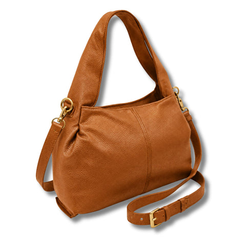 AYSLE 1653 Women’s Pebbled Leather Handbag | Wide Top Handle & Adjustable Shoulder Crossbody Strap | Zipper Pocket Design | 20×32×13 cm | 12 Colors