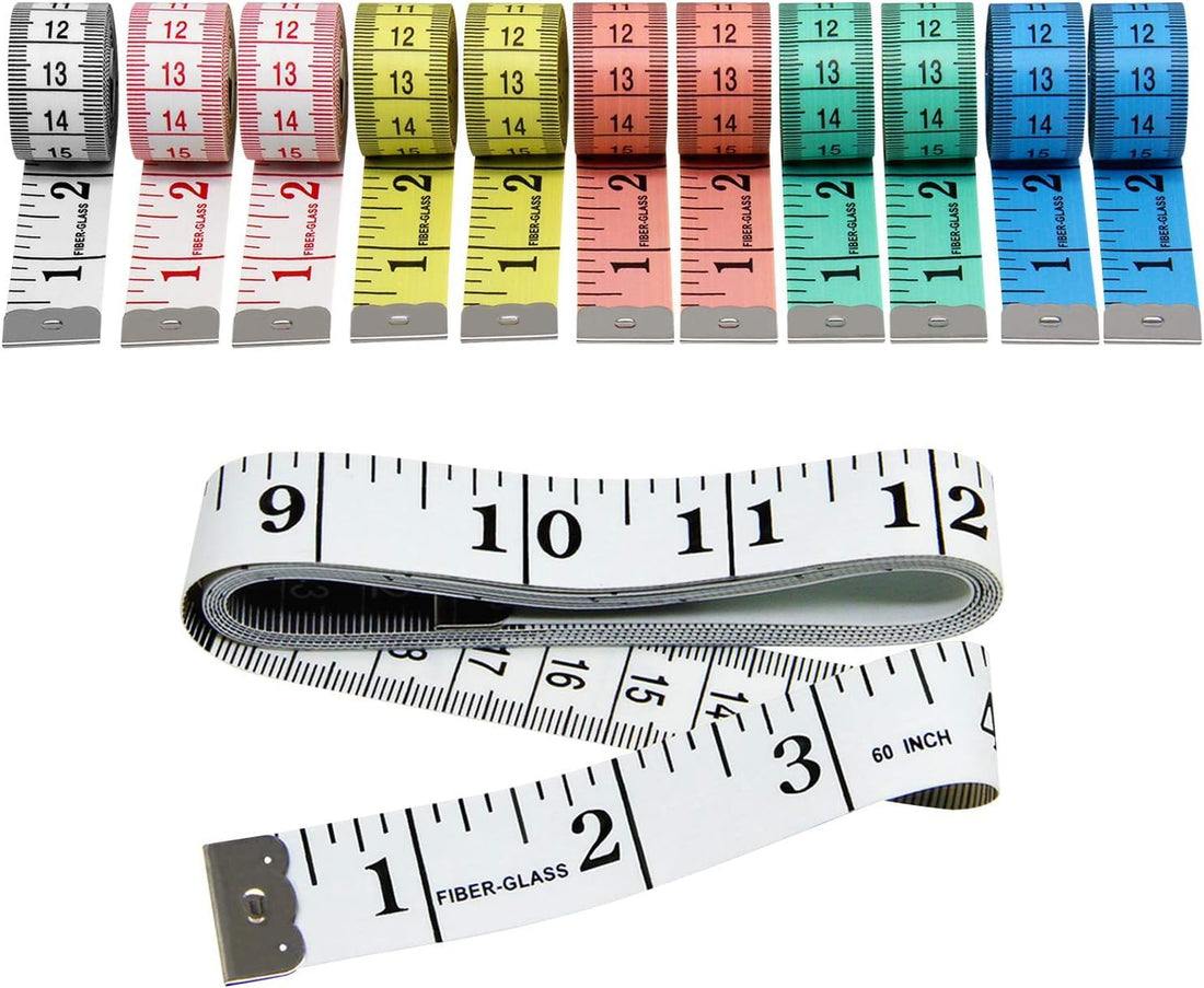 Double Sided Soft Measuring Tape - Measuring Tape for Sewing Clothing - Body Measuring Ruler - Multicolor (2 Pieces)