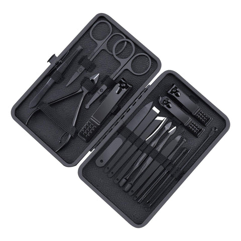 Irovami Manicure Set, 18PCS Manicure Set with Case Professional Pedicure Set Nail Clipper Stainless Steel Salon Grooming Kit for Men Women Parents Elder Patient Travel Nail Care