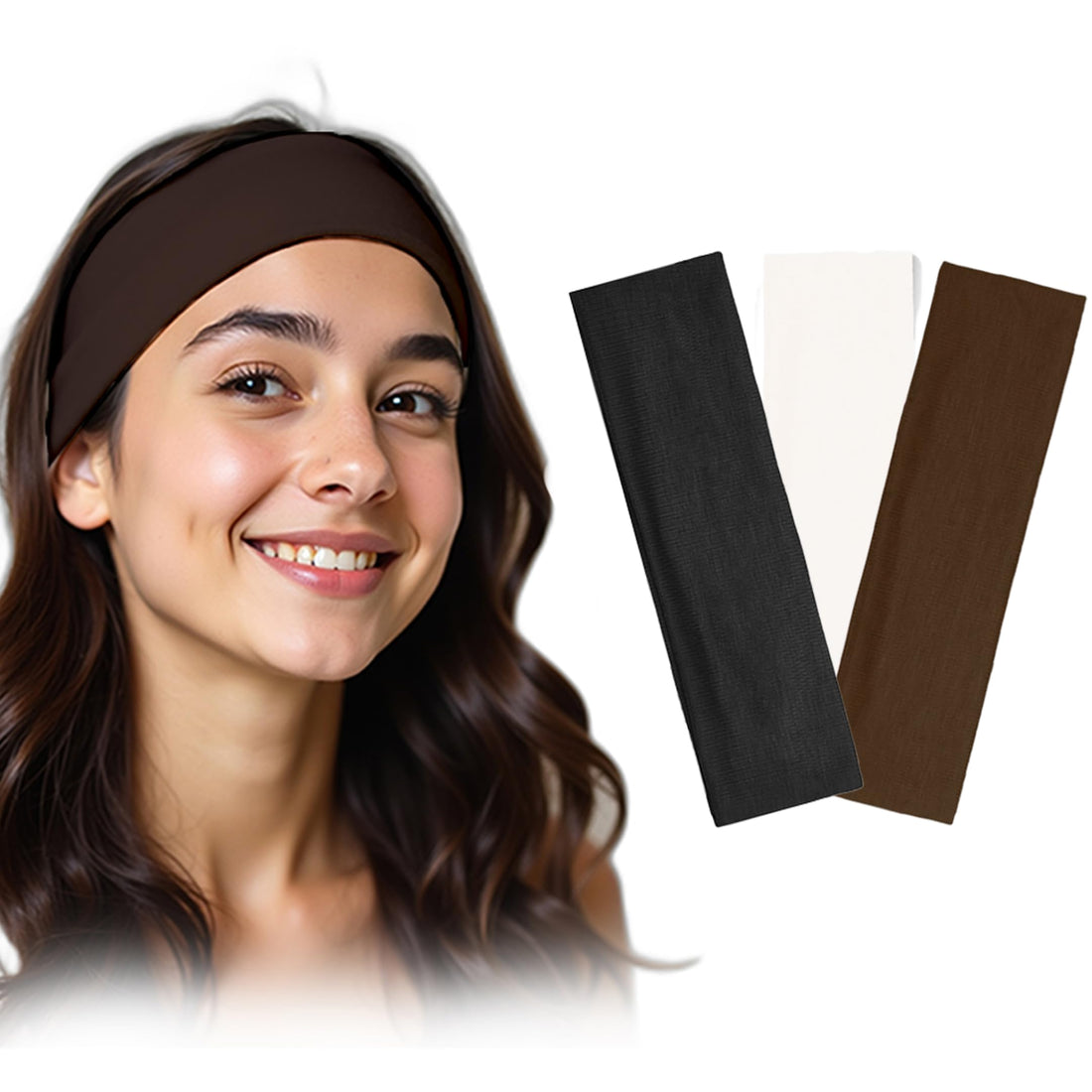 3pcs Cotton Headbands - 95% Cotton, Sport Sweat Bands for Women's, Men - Workout Headbands - Running Headband -Tennis Athletic Sweatband.