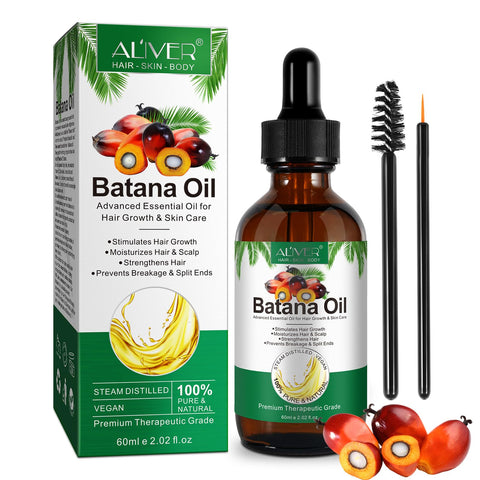 ALIVER Hair Growth Oil - 100% Natural Cold Pressed Batana Oil, Improves Shine, Fights Hair Loss & Repairs Damage - 2.02 Fl Oz