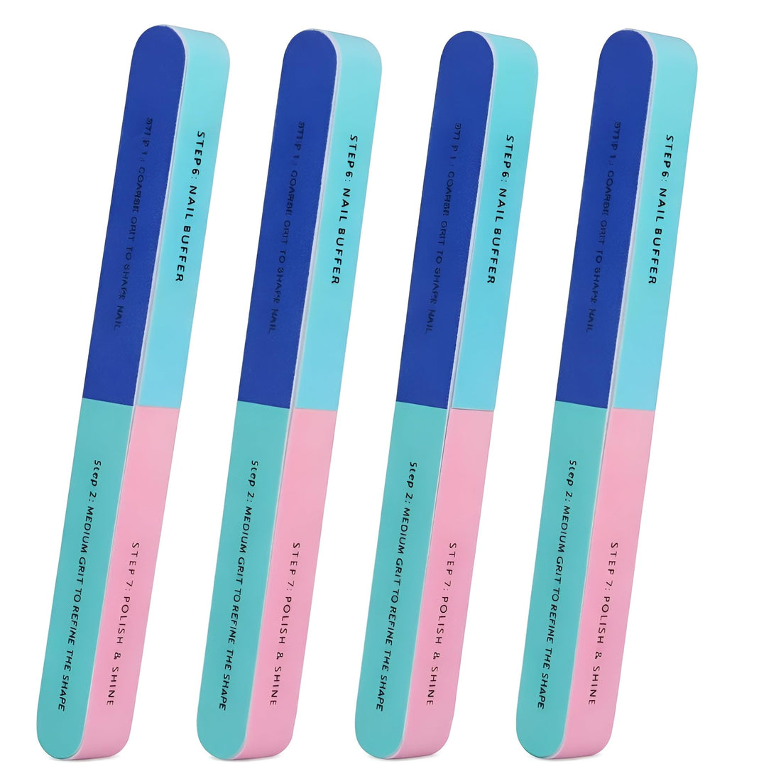 7-Way Nail File and Buffer for Manicure and Pedicure, Washable Emery Board Nail Care Tool for Shaping, Smoothing, Buffing and Shine, Multi-Step Nail Repair File for Natural Nails, Easy to Use