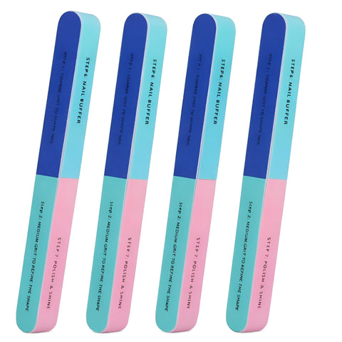 7-Way Nail File and Buffer for Manicure and Pedicure, Washable Emery Board Nail Care Tool for Shaping, Smoothing, Buffing and Shine, Multi-Step Nail Repair File for Natural Nails, Easy to Use