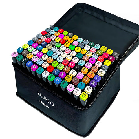 120 Colors Alcohol Markers with Base Art Drawing Markers Set for Adults Painting,Coloring,Sketching, Comics, Illustration- Refillable