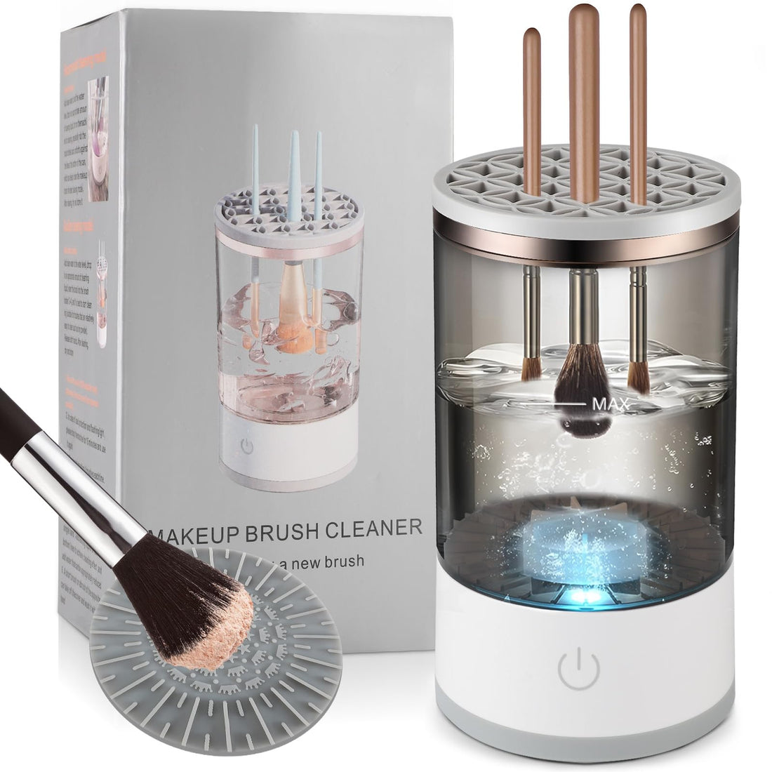 Electric Makeup Brushes Cleaner,Portable USB Reusable Make Up Brush Cleaner Machine,Make Up Brush Cleaner Set for Quick Cleaning and Drying