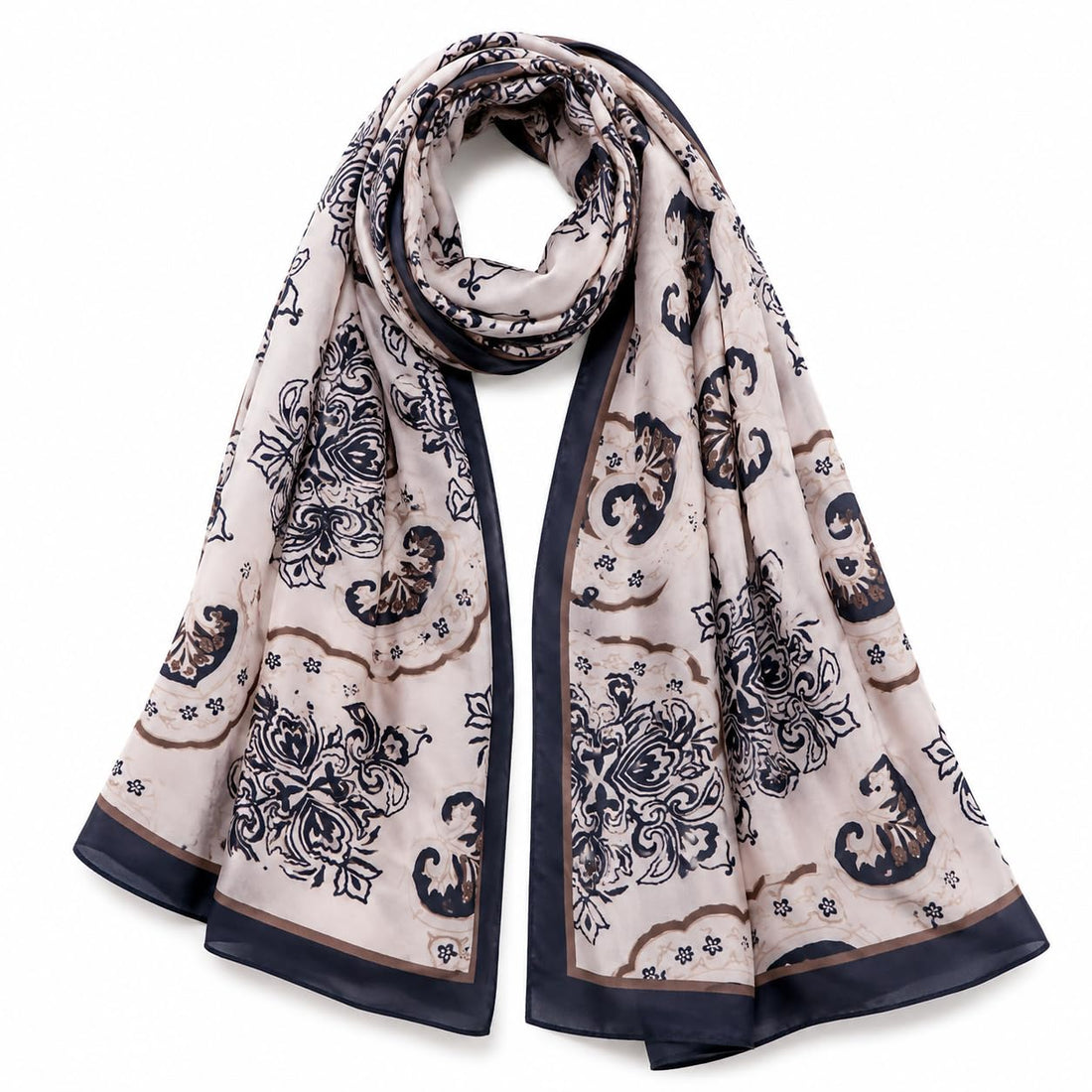 Luxury Long Printed Chiffon Shawl 200x70 cm for Women Soft Lightweight Breathable Muslim Hijab Fashion Head Wrap Elegant Modest Scarf Travel Casual Office Wear