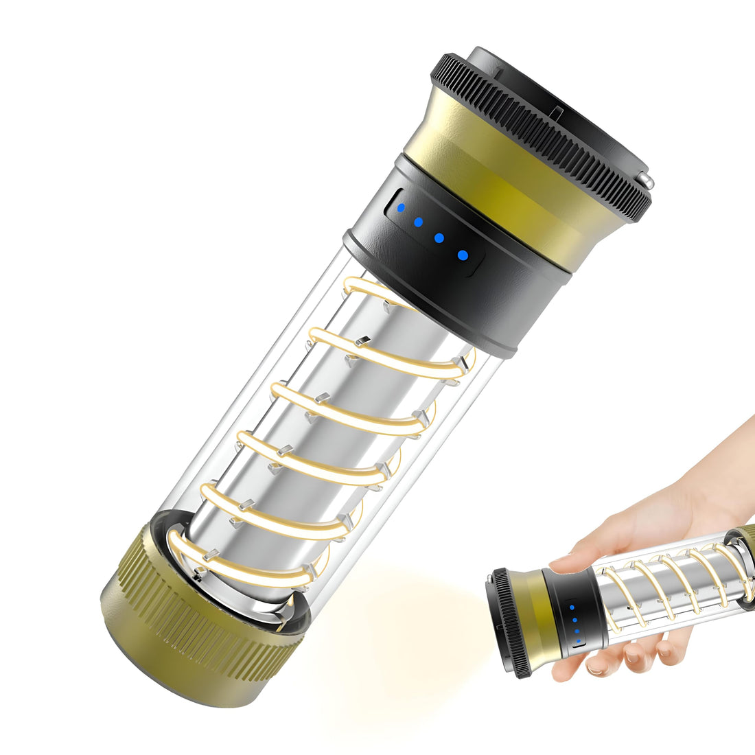 Emergency Torch - Waterproof Portable LED Camping Light with Rotation Adjustment, Bright Battery-Powered Torch for Home and Storm Situations