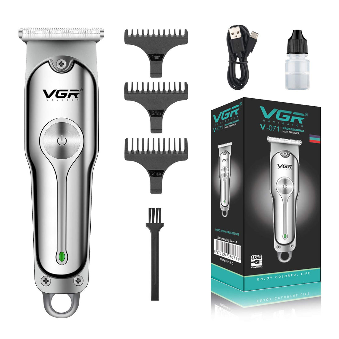 Hair Clippers for Men, Professional Cordless Hair Trimmer Haircut Clippers & Accessories 600mAh USB Charging Cord Waterproof Electric Beard Body Trimmer
