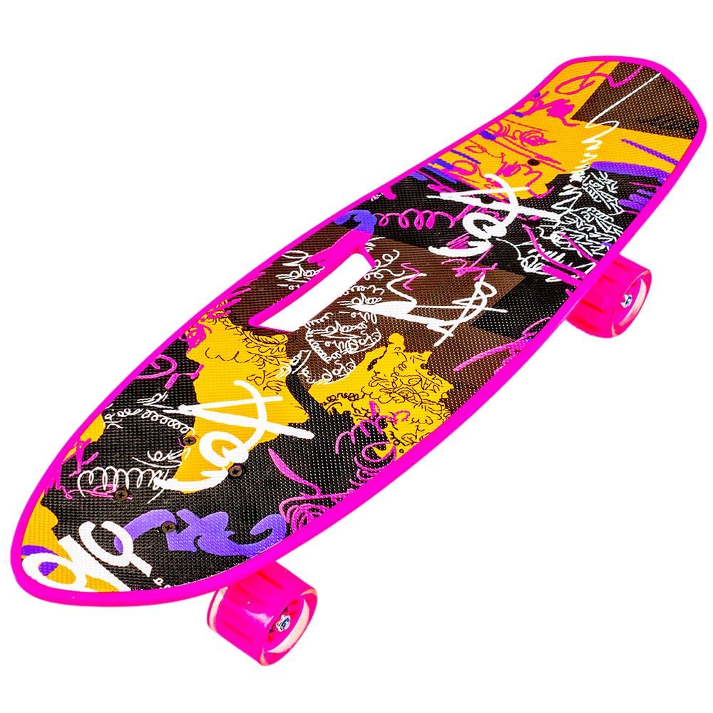 Dream Land Colorful Mixed Shapes Pink Skate Board - 216
