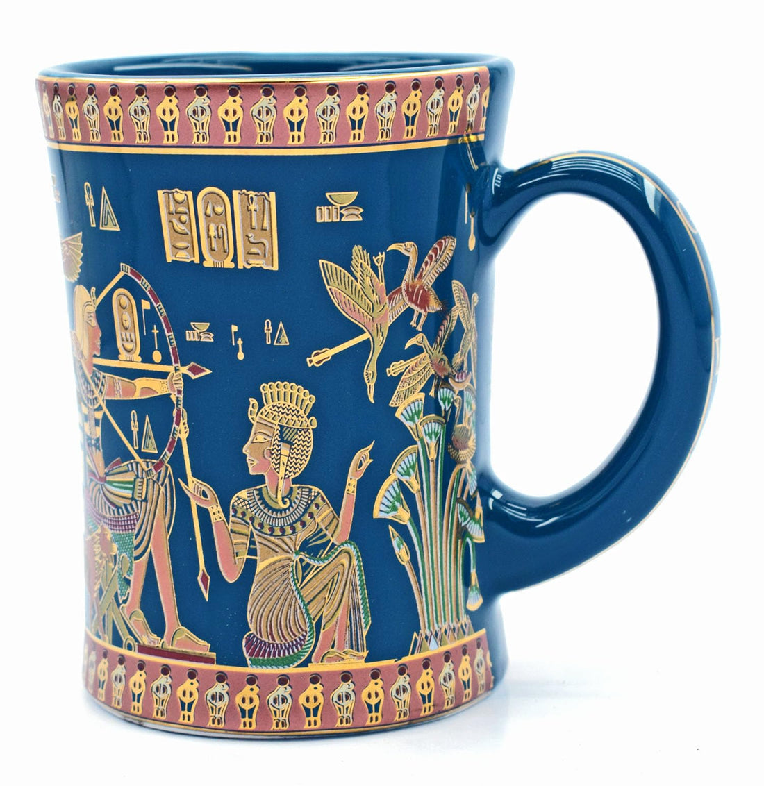 immatgar pharaonic Mini mug ancient Egyptian souvenirs gifts from Egypt - mother day gifts (Chariot - Blue - 150MM)