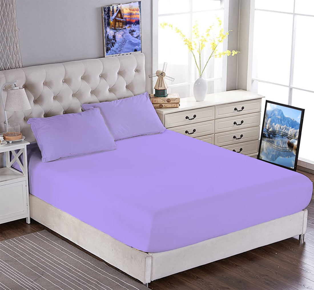 Tigers Trade Lines Bed Sheet Set - 3 Piece - Cotton Bed Set for Hotel Rooms and Home Rooms - Various Sizes - From (Mauve, For Single Rooms (Bed 120cm))