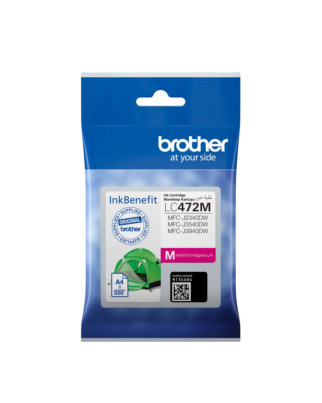 Brother Genuine LC472M Magenta Printer Ink Cartridge, Prints up to 550 pages