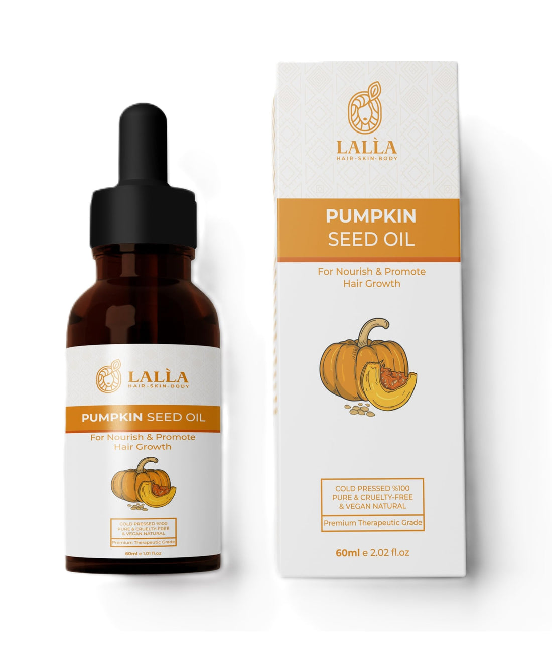 LALLA Pumpkin Seed Oil for hair loss remedy and great hair moisturizer 60ml