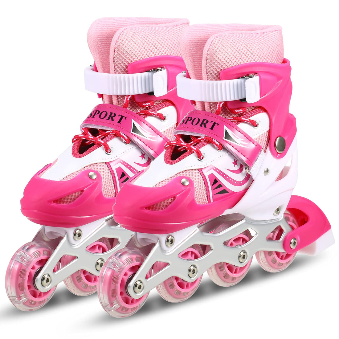 Pepisky Children Roller Skates Adjustable Inline Skating shoes Outdoor Roller Skates for Boys Girls