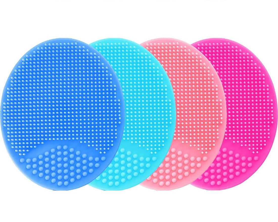 fashion mania 4 Pack - Face Scrub Brush, Exfoliator, Soft Face Brush, Silicone Facial Cleansing Brush, Blackhead Acne Pore Cradle Cap Face Wash Brush for Deep Cleaning Skin Care