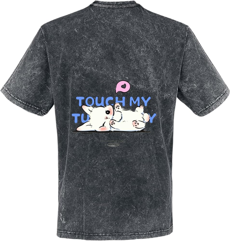 Touch My Tummy T-shirt washed back