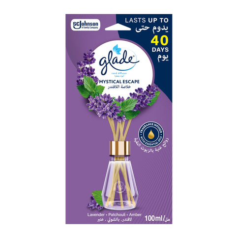 Glade Mystical Escape Reed Diffuser, Lavender, 100ml, Lasts for up to 40 days
