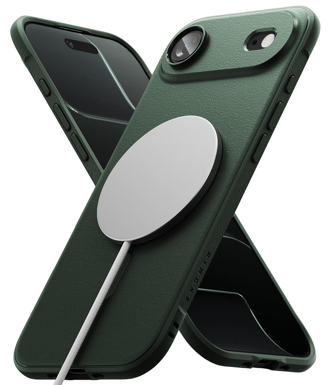 Ringke Onyx Magnetic Compatible with iPhone 17 Air Cover, Compatible with Magnetic Accessories, 17 ft Drop Protection, Excellent Grip Non-slip Shockproof Perfect Stocking Robust Case – Dark Green