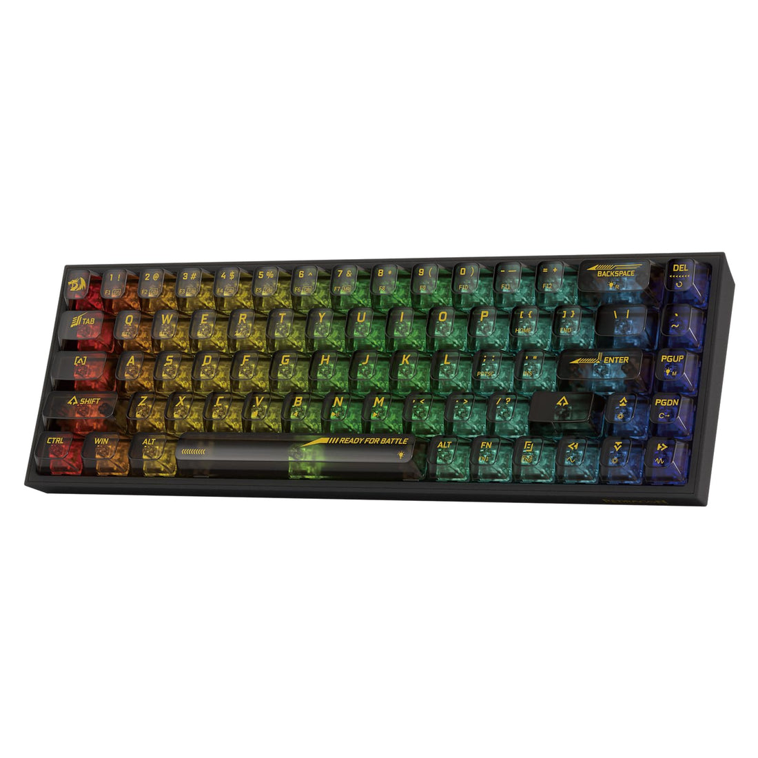 Redragon K631 Pro 65% 3-Mode RGB Gaming Keyboard, 68 Keys, Compact, Fully Transparent Mechanical Keyboard with Hot-Swap-Free Mod PCB Base, Translucent Custom Switch