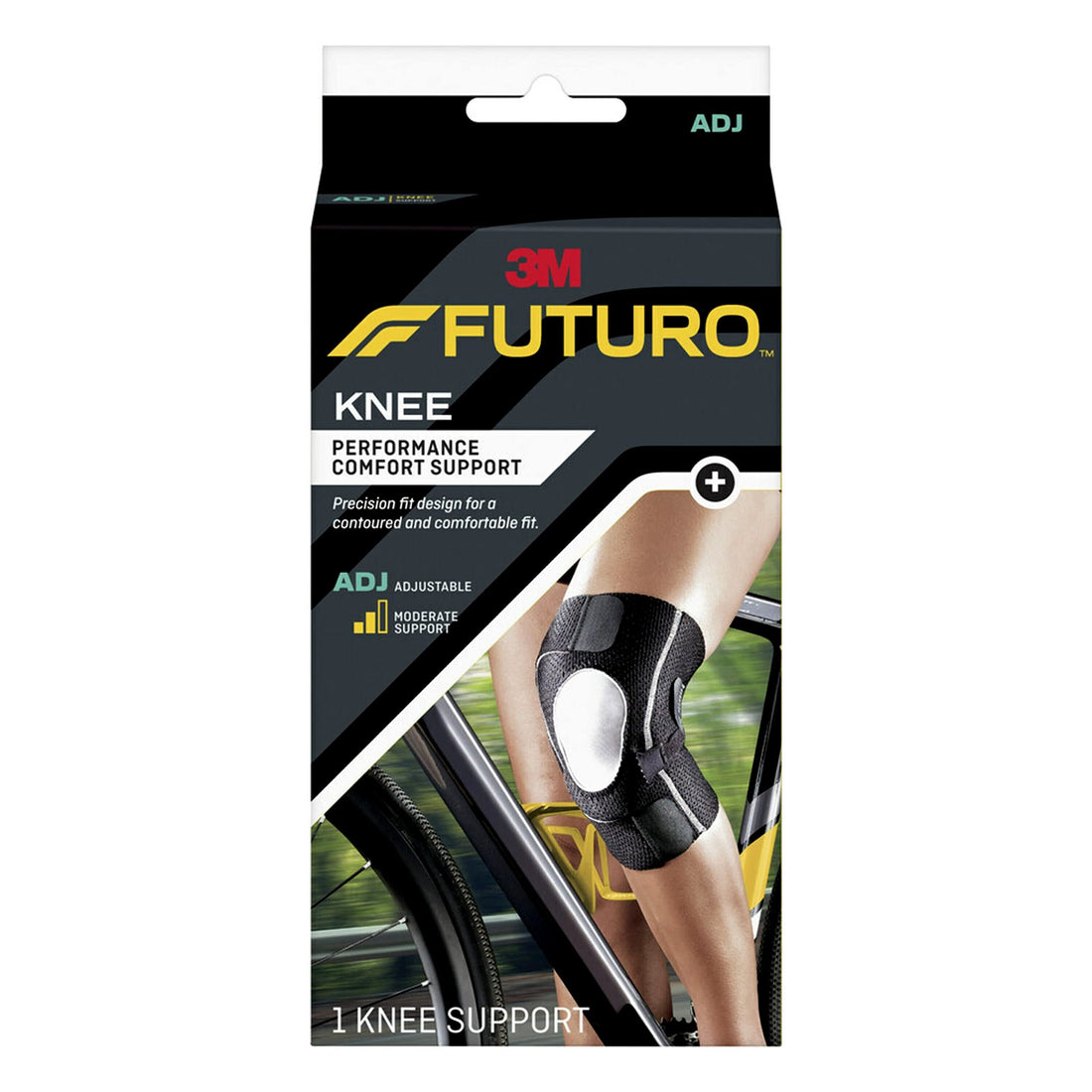 Futuro-01039Ps Performance Compression Knee Support, Ideal For Everyday Activities, One Size - Black