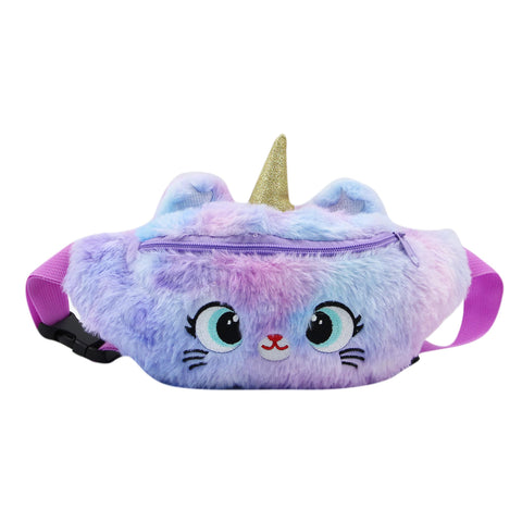 BOLLEY JOSS Girls Boys Waist Pack Cute Cartoon Panda Fanny Pack Glitter Sequins Small Causal Belt Bag, Purple-Unicorn, One Size, Casual