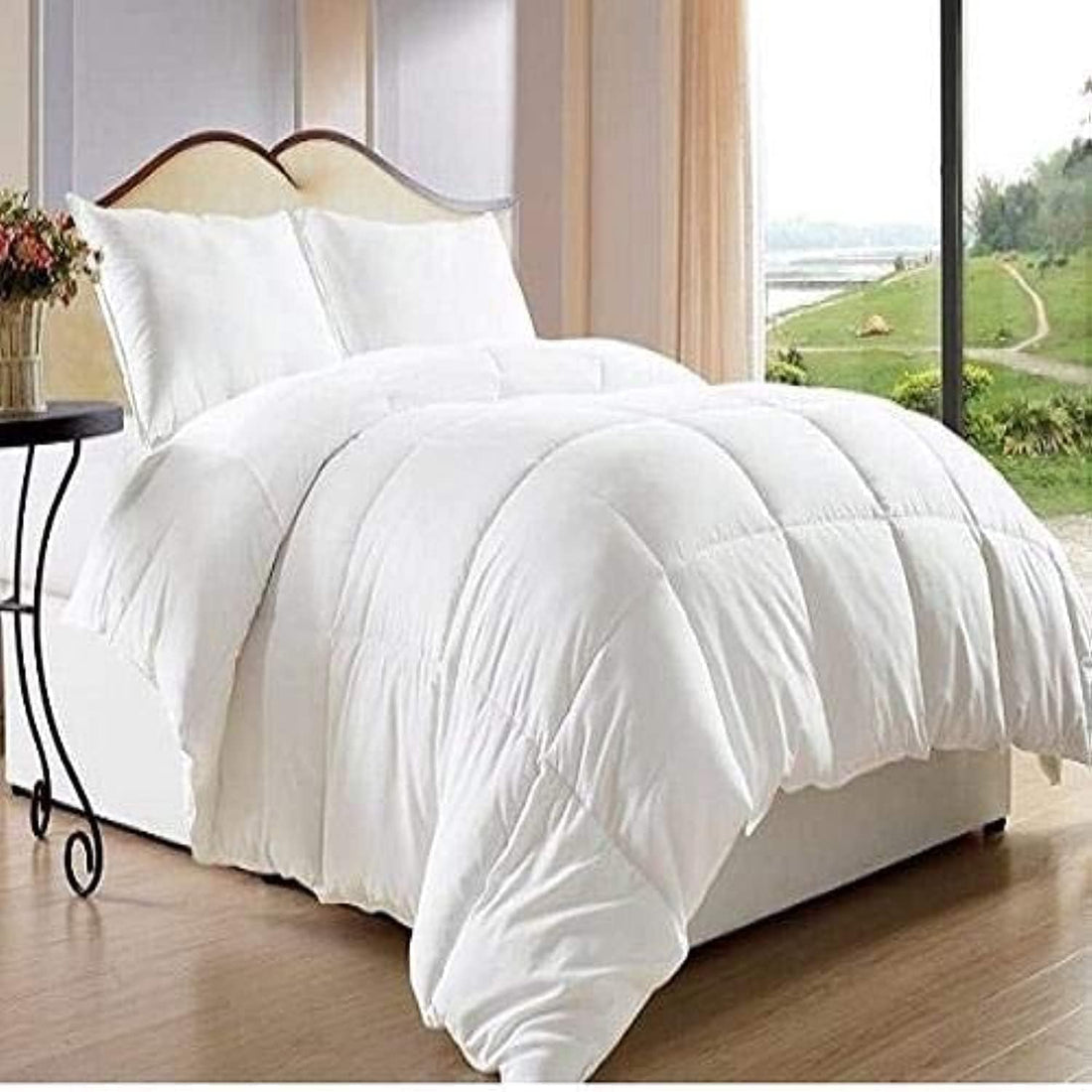 Tigers Trade Lines Queen Size, Cotton,Solid Pattern, White - Duvet Covers