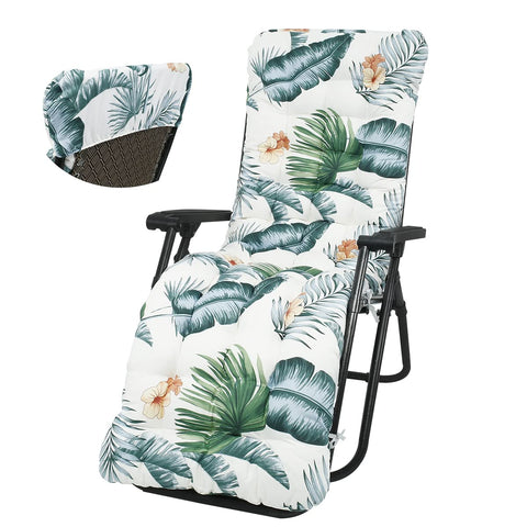 Moro Sun Lounger Cushion Patterned Garden Recliner Cushion Replacement Thick Chair Pad Non-Slip High Back Sun Lounger Seat Pads With Backrest Ties Chair Cushions For Indoor Outdoor (Cushion Only)