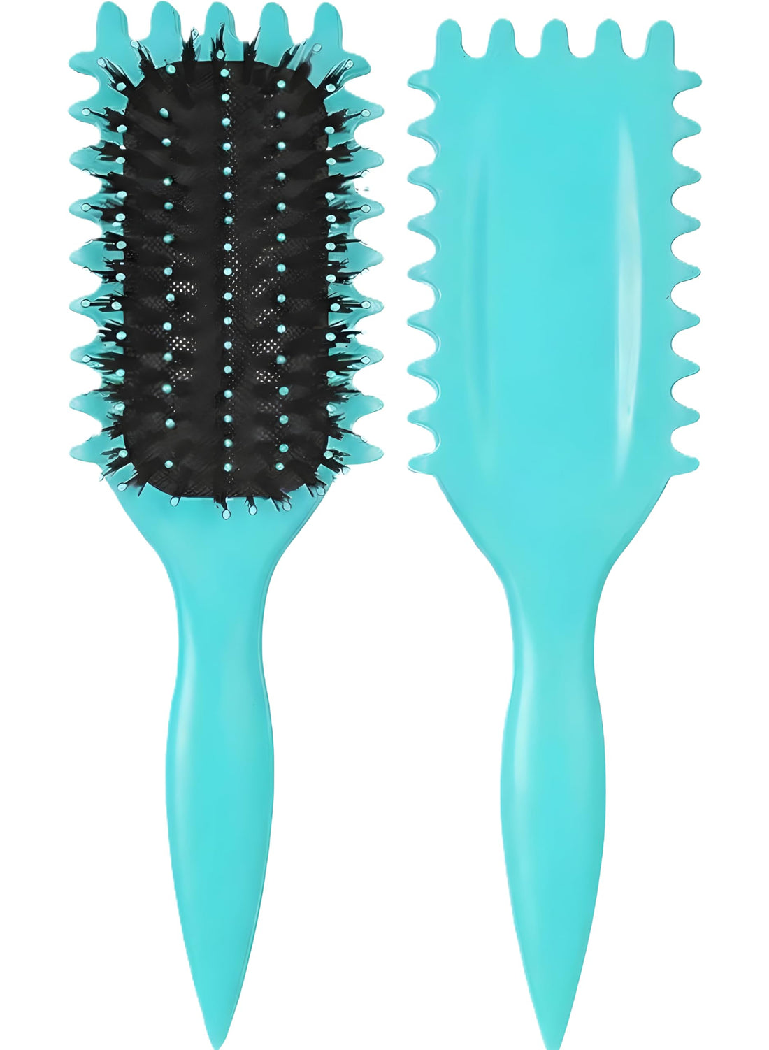 Nopatia Professional Detangling Hair Brush, Flexible Head Massage Brush, Prevent Breakage and Frizz Perfect for Curly and Fine Hair, Comfortable Daily Use Premium Quality - Black (Turquoise)