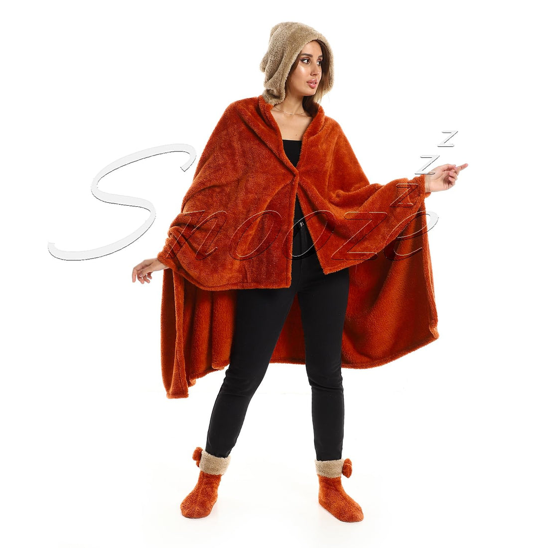 Snooze, Wearable Fleece set 3 pieces Break* Beige, Free size