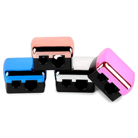 Dual-ended Makeup Sharpener - Precision tool for cosmetic eyebrow pencils, 2-pack with assorted colors for flawless definition and easy portability. (4pcs)