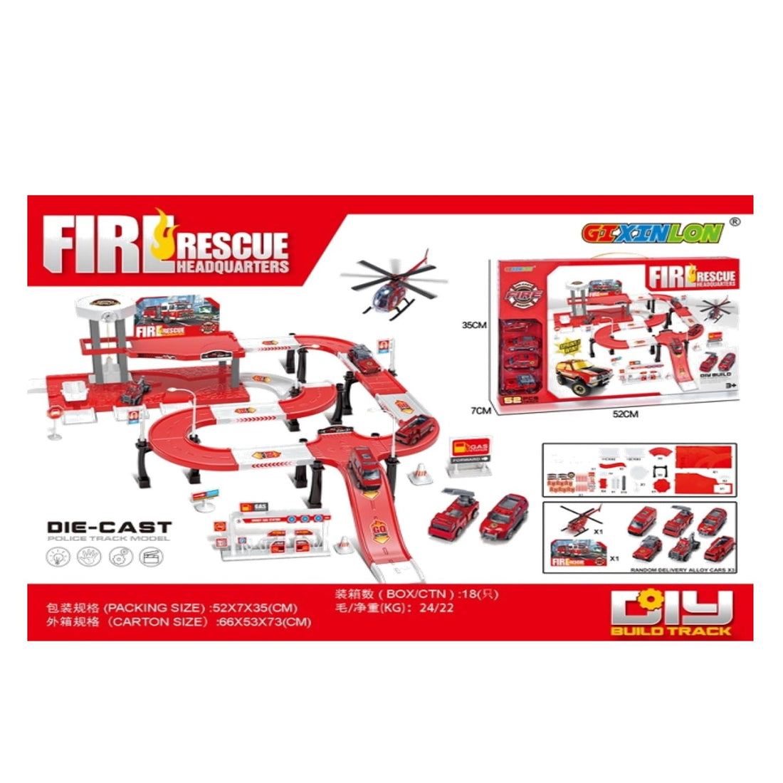Berry Toys Fire Rescue Headquarters Playset 52-Pieces