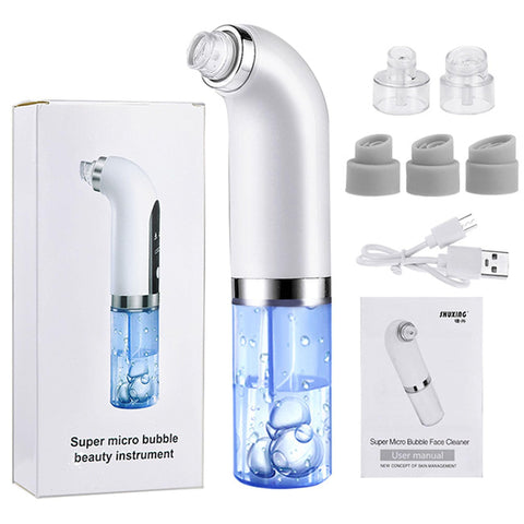 Anluomania Blackhead Aspirator, Blackhead Extractor, Blackhead Extractor, Pore Cleaner, with 3 Suction Levels and 6 Heads, USB Rechargeable Blackhead Remover for All Skin Types