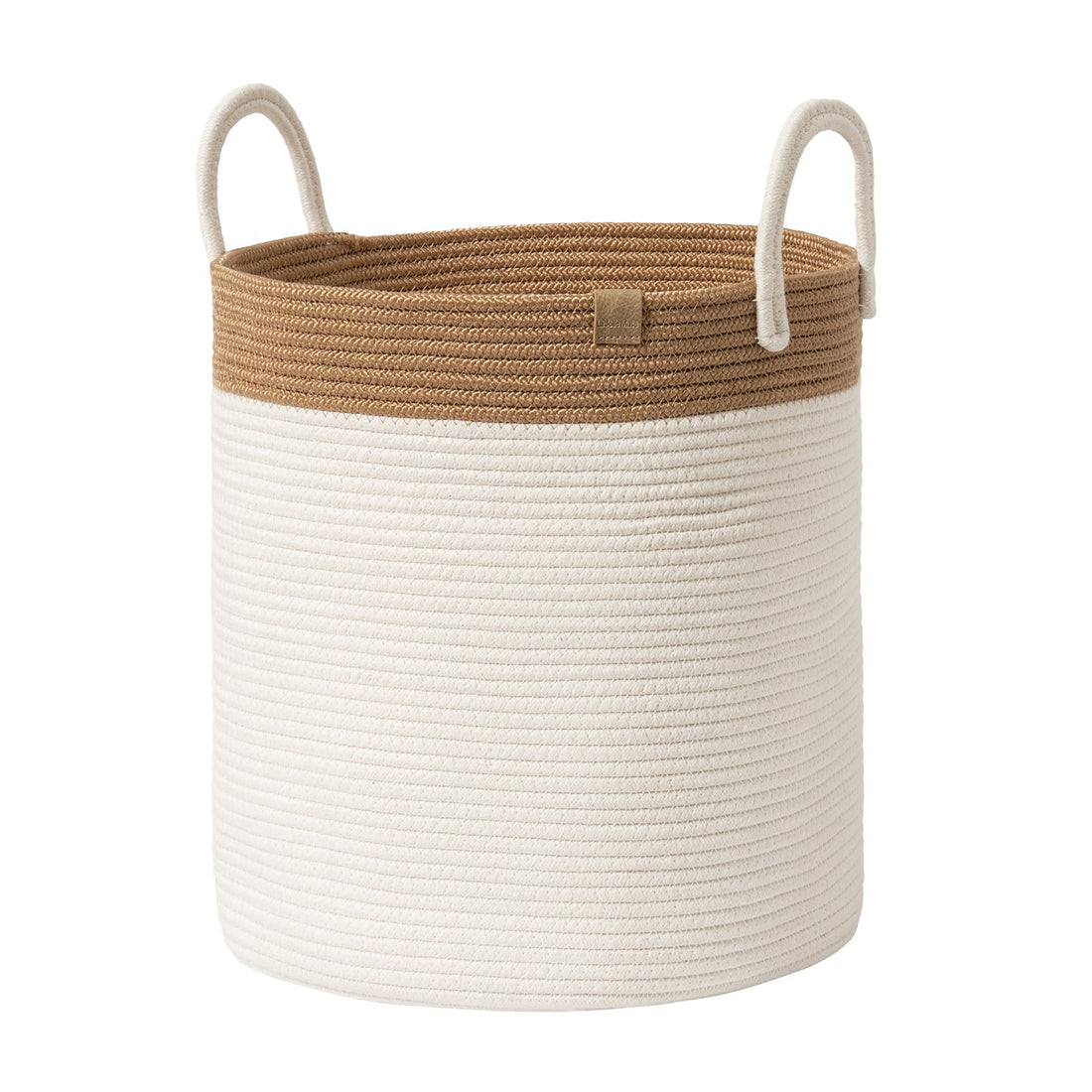 LA JOLIE MUSE Woven Basket Rope Storage Baskets - Large Cotton Organizer, Basket for Baby Blanket, Kids Toy Nursery Laundry Basket off-white M