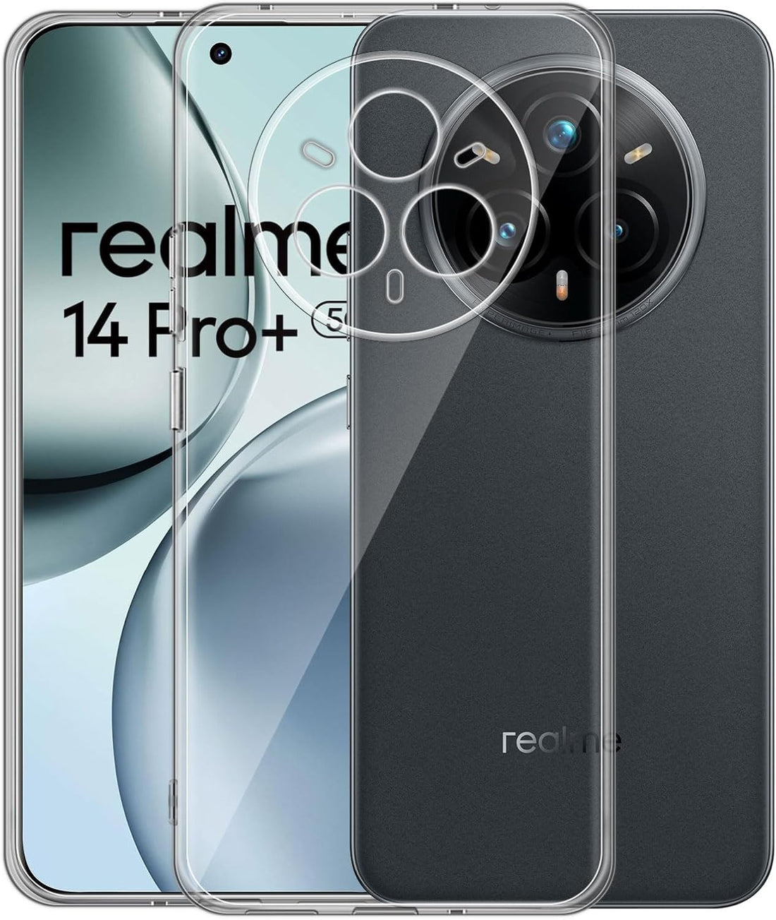 Captor Transparent Cover for Realme 14 Pro Plus 5G / Realme 14 Pro + 5G, Flexible Silicone TPU Case Soft and Slim, Protection with Raised Edge for Screen and Camera